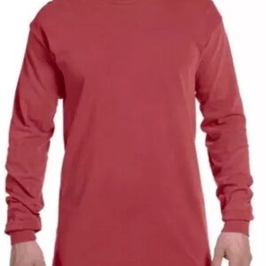 COMFORT COLORS LONG SLEEVE T-SHIRT (6014) ADULT SIZE - CRIMSON - NEW - BLANK
